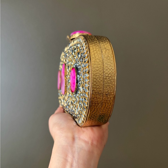 Elegant Pink and Gold Clutch